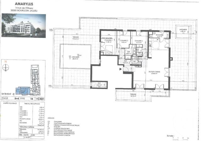 Afficher la photo en grand Appartement F4 à vendre - 4 pièces - 116.67 m2 - BOURGOIN JALLIEU - 38 - RHONE-ALPES - Century 21 Immobilier Batigimm