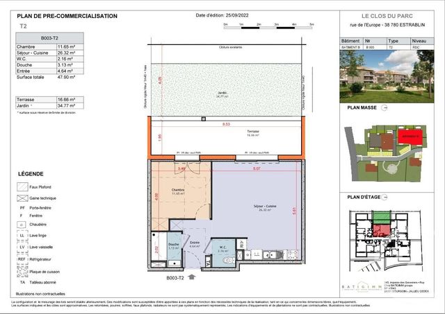 appartement à vendre - 2 pièces - 47.9 m2 - ESTRABLIN - 38 - RHONE-ALPES - Century 21 Immobilier Batigimm