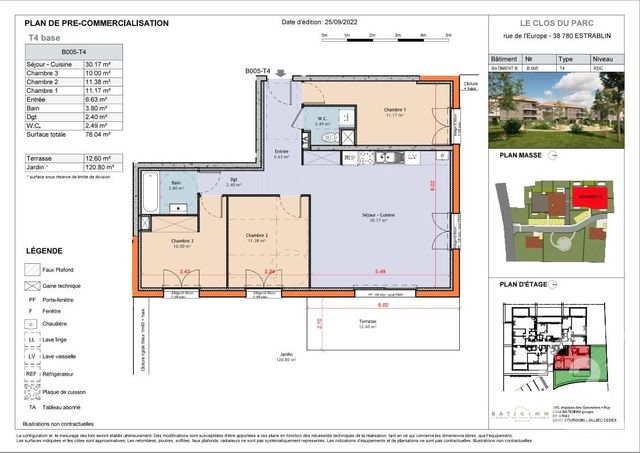 appartement à vendre - 4 pièces - 78.04 m2 - ESTRABLIN - 38 - RHONE-ALPES - Century 21 Immobilier Batigimm