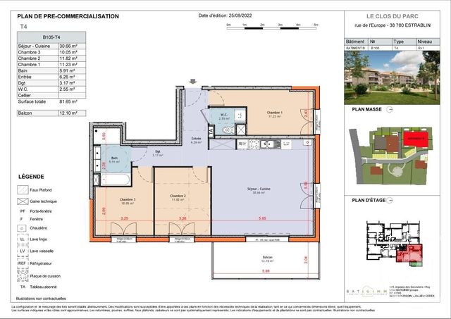 appartement à vendre - 4 pièces - 81.58 m2 - ESTRABLIN - 38 - RHONE-ALPES - Century 21 Immobilier Batigimm