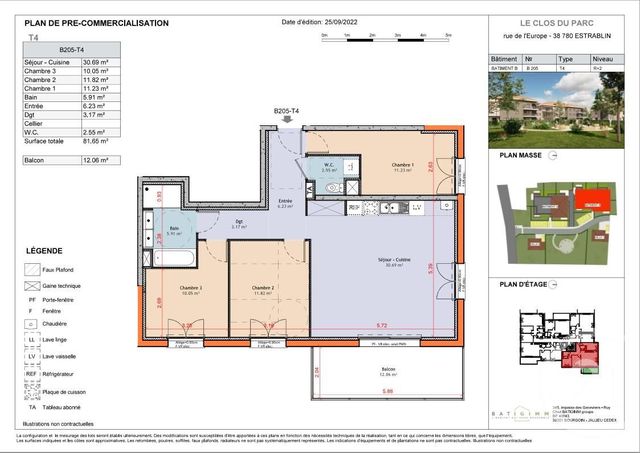 Appartement à vendre ESTRABLIN