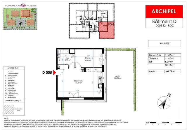 Appartement à vendre - 2 pièces - 50.13 m2 - LA VERPILLIERE - 38 - RHONE-ALPES - Century 21 Immobilier Batigimm