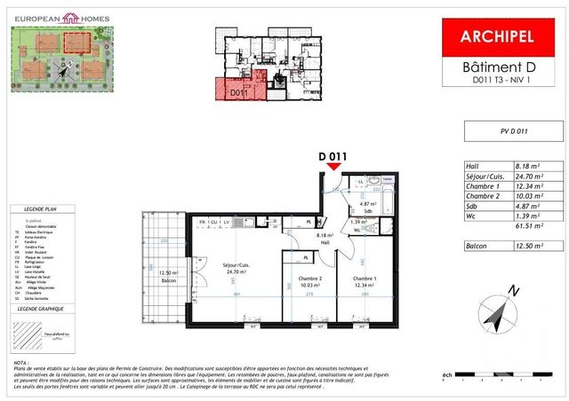Appartement à vendre - 3 pièces - 61.51 m2 - LA VERPILLIERE - 38 - RHONE-ALPES - Century 21 Immobilier Batigimm