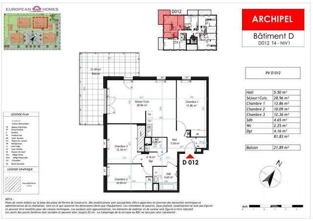 Appartement à vendre - 4 pièces - 81.83 m2 - LA VERPILLIERE - 38 - RHONE-ALPES - Century 21 Immobilier Batigimm