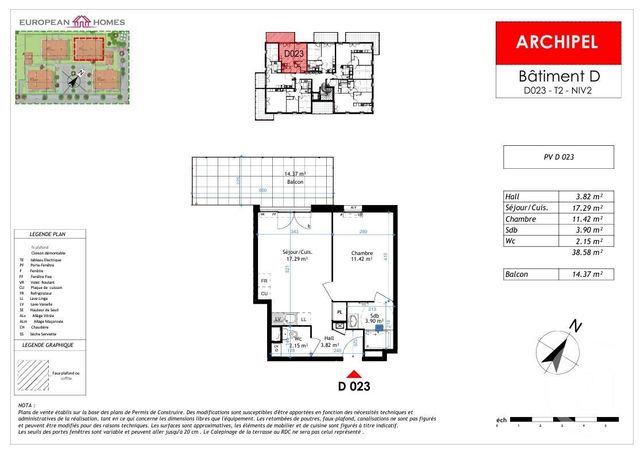 Appartement à vendre - 2 pièces - 38.58 m2 - LA VERPILLIERE - 38 - RHONE-ALPES - Century 21 Immobilier Batigimm