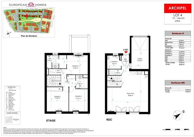 maison à vendre - 4 pièces - 98.26 m2 - LA VERPILLIERE - 38 - RHONE-ALPES - Century 21 Immobilier Batigimm