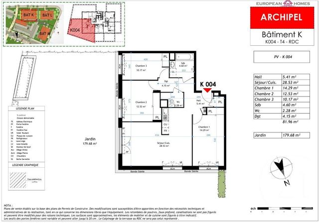 Appartement T4 à vendre - 4 pièces - 81.96 m2 - LA VERPILLIERE - 38 - RHONE-ALPES - Century 21 Immobilier Batigimm