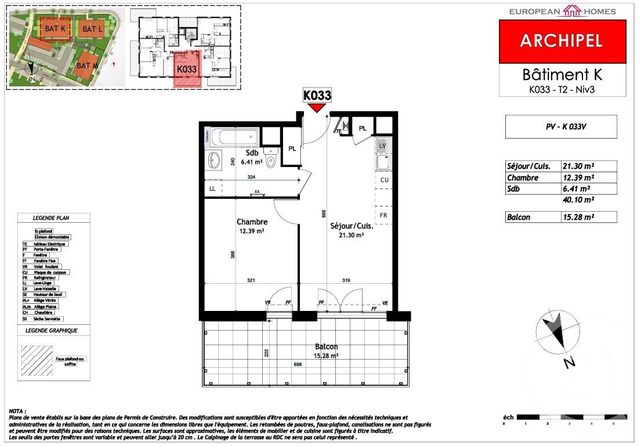 Appartement T2 à vendre - 2 pièces - 40.1 m2 - LA VERPILLIERE - 38 - RHONE-ALPES - Century 21 Immobilier Batigimm