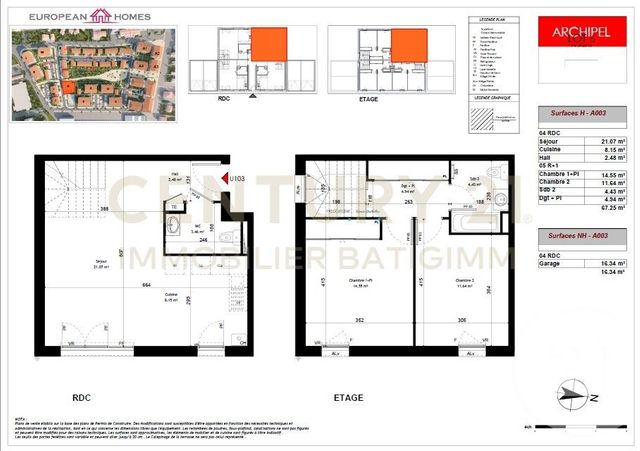 maison à louer - 3 pièces - 67.25 m2 - LA VERPILLIERE - 38 - RHONE-ALPES - Century 21 Immobilier Batigimm
